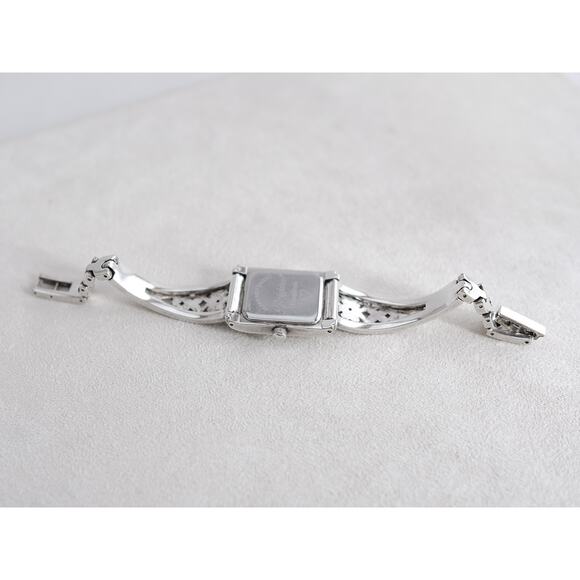 Brighton Hamilton Watch Silver Plated Square Face Roman Numerals 7" Works - Picture 6 of 7